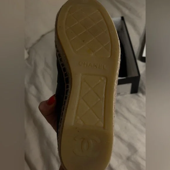 Chanel Espadrilles Sz 38 Black π€ - Picture 4 of 7
